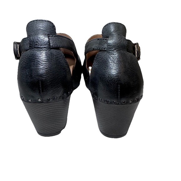 DANSKO Sassy Black Milled Burnished Leather Platform Block Heel Shoes Sz 39 - Picture 6 of 9